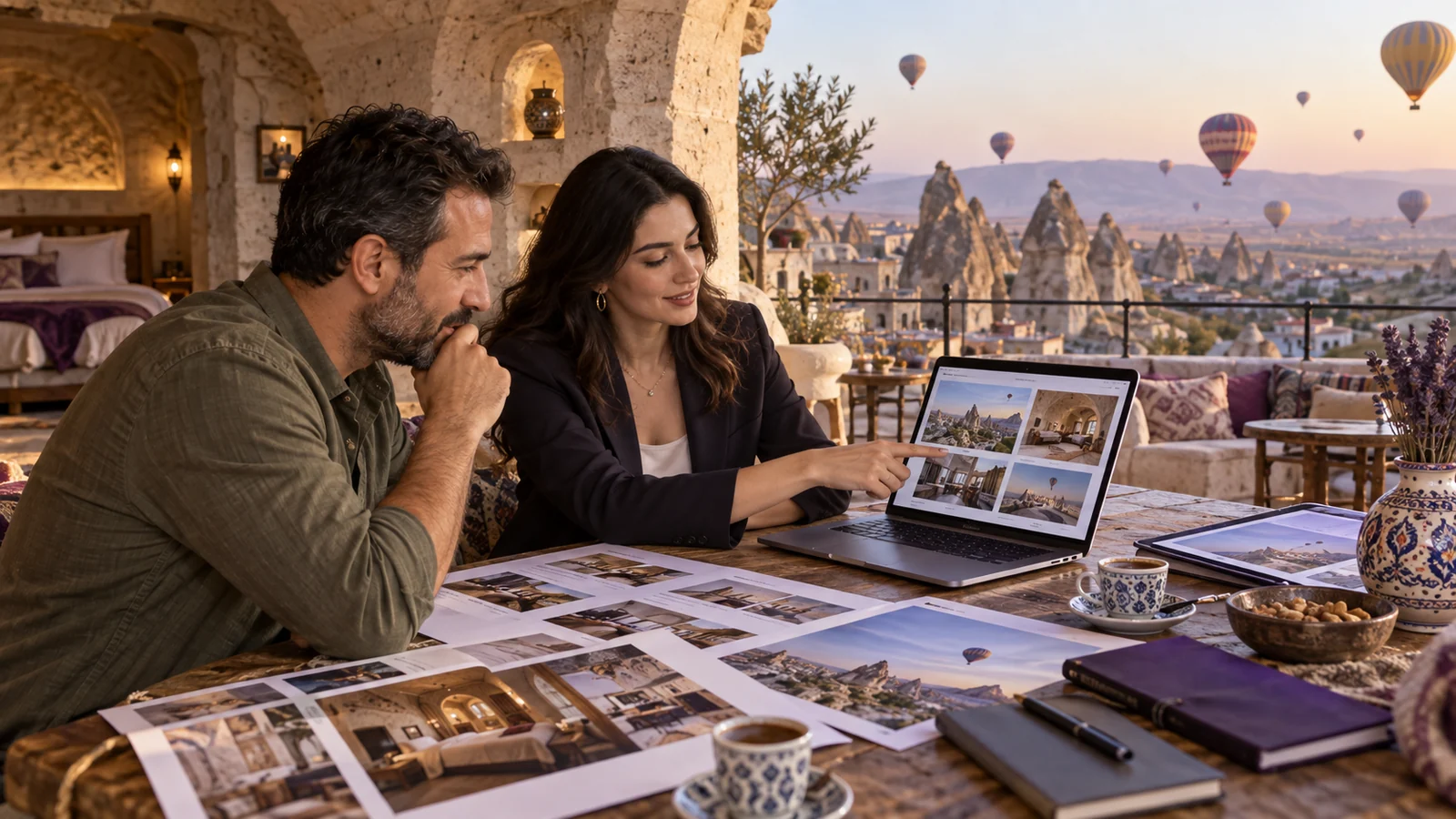 Nevşehir web tasarım firmalarının rezervasyon ve çok dilli site projelerini inceleyen işletme sahibi